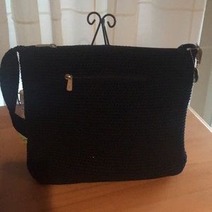 The Sak crocheted navy bag